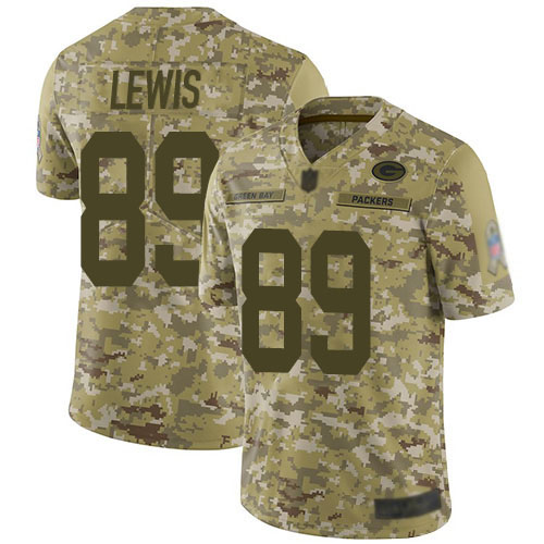 Green Bay Packers Limited Camo Men #89 Lewis Marcedes Jersey Nike NFL 2018 Salute to Service